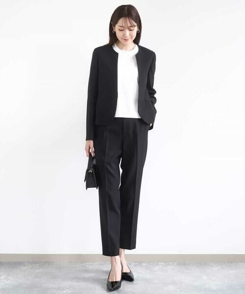 MK MICHEL KLEIN / エムケーミッシェルクラン ノーカラージャケット | メランジ調ノーカラージャケット/セットアップ対応/洗える | 詳細7