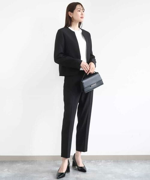 MK MICHEL KLEIN / エムケーミッシェルクラン ノーカラージャケット | メランジ調ノーカラージャケット/セットアップ対応/洗える | 詳細8