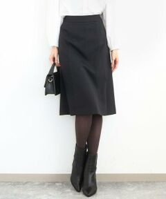 MK MICHEL KLEIN / エムケーミッシェルクラン ミニ・ひざ丈スカート | メランジ調セミフレアースカート/セットアップ対応/洗える