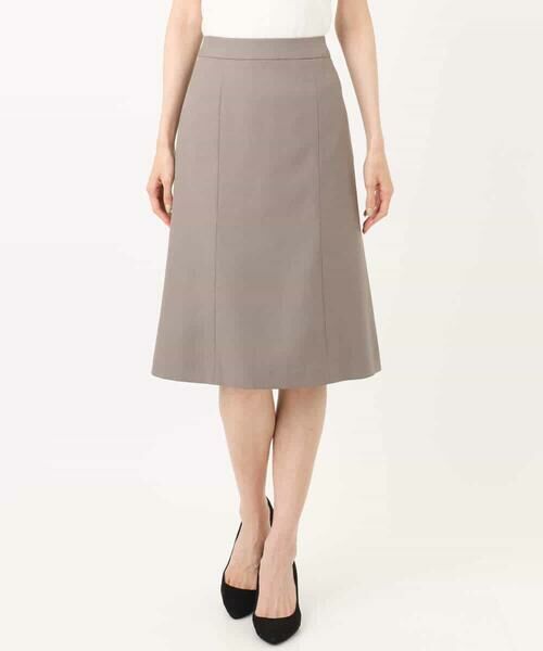 MK MICHEL KLEIN / エムケーミッシェルクラン ミニ・ひざ丈スカート | メランジ調セミフレアースカート/セットアップ対応/洗える | 詳細13