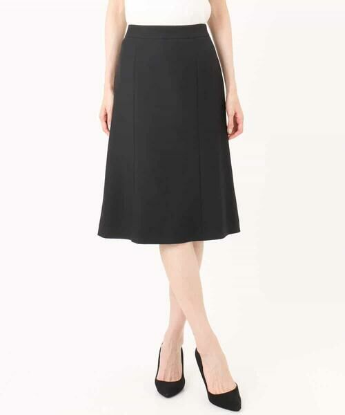 MK MICHEL KLEIN / エムケーミッシェルクラン ミニ・ひざ丈スカート | メランジ調セミフレアースカート/セットアップ対応/洗える | 詳細21