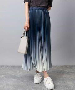 MK MICHEL KLEIN / エムケーミッシェルクラン ロング・マキシ丈スカート | グラデーションデザインニットプリーツスカート/洗える