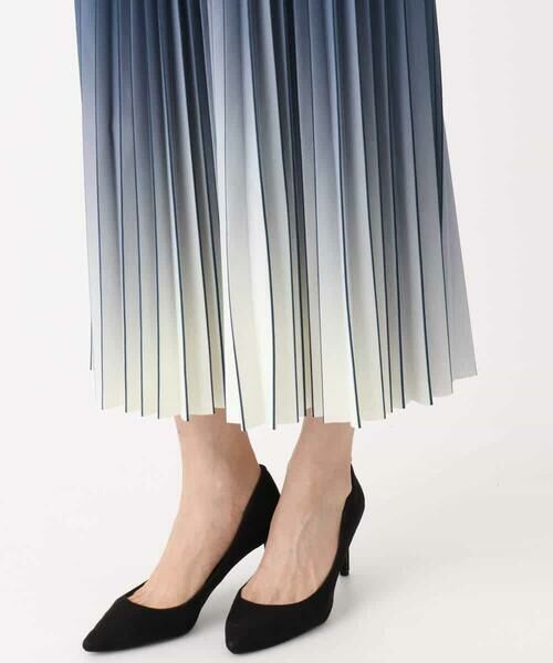 MK MICHEL KLEIN / エムケーミッシェルクラン ロング・マキシ丈スカート | グラデーションデザインニットプリーツスカート/洗える | 詳細13