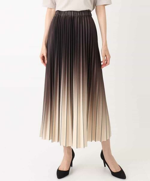 MK MICHEL KLEIN / エムケーミッシェルクラン ロング・マキシ丈スカート | グラデーションデザインニットプリーツスカート/洗える | 詳細15