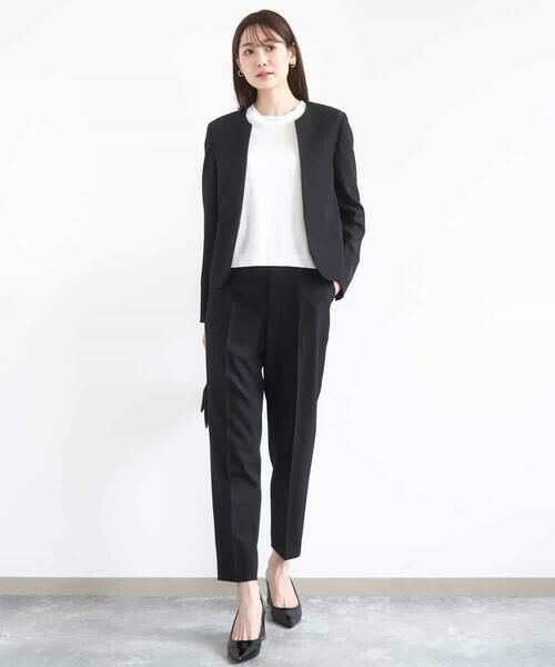 MK MICHEL KLEIN / エムケーミッシェルクラン チノ・ワークパンツ | メランジ調テーパードパンツ/セットアップ対応/洗える | 詳細3