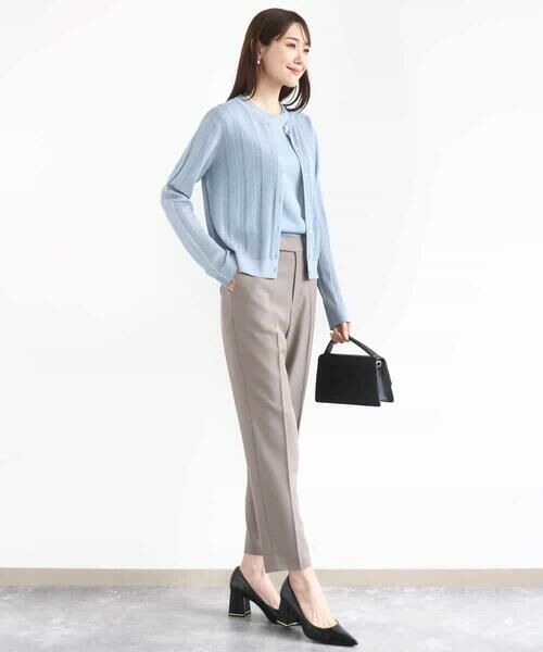 MK MICHEL KLEIN / エムケーミッシェルクラン チノ・ワークパンツ | メランジ調テーパードパンツ/セットアップ対応/洗える | 詳細9