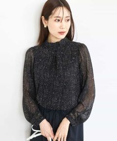 MK MICHEL KLEIN / エムケーミッシェルクラン シャツ・ブラウス | ツイード調チェックプリント シフォンブラウス/洗える