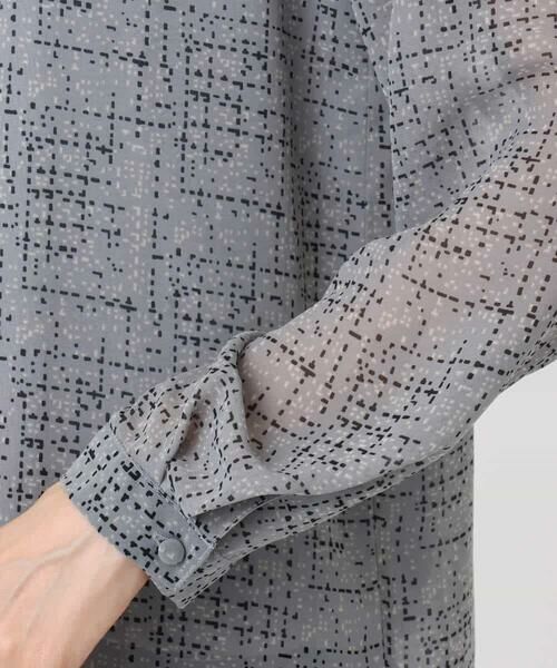 MK MICHEL KLEIN / エムケーミッシェルクラン シャツ・ブラウス | ツイード調チェックプリント シフォンブラウス/洗える | 詳細20