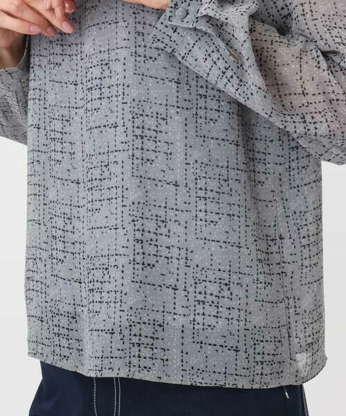 MK MICHEL KLEIN / エムケーミッシェルクラン シャツ・ブラウス | ツイード調チェックプリント シフォンブラウス/洗える | 詳細21