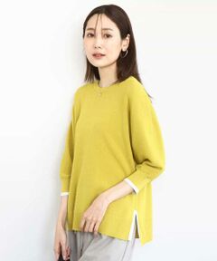 MK MICHEL KLEIN / エムケーミッシェルクラン ニット・セーター | ドルマンスリーブ配色デザインニット/洗える