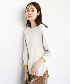 MK MICHEL KLEIN / エムケーミッシェルクラン ニット・セーター | ドルマンスリーブ配色デザインニット/洗える