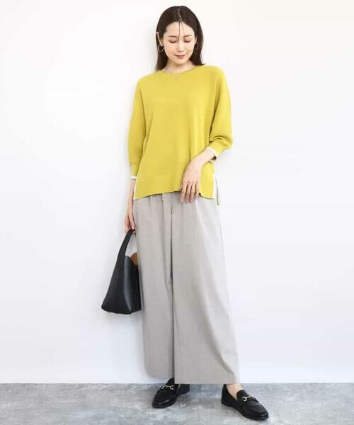 MK MICHEL KLEIN / エムケーミッシェルクラン ニット・セーター | ドルマンスリーブ配色デザインニット/洗える | 詳細3