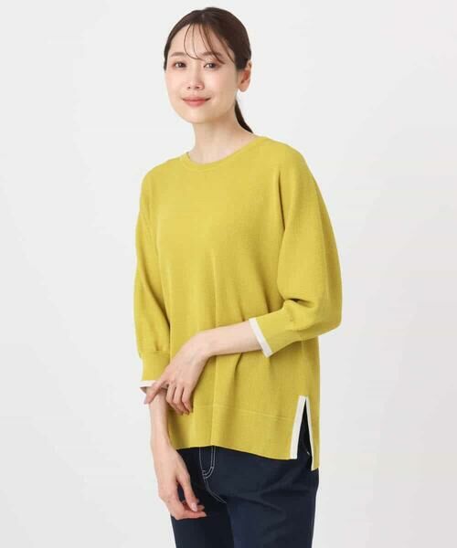 MK MICHEL KLEIN / エムケーミッシェルクラン ニット・セーター | ドルマンスリーブ配色デザインニット/洗える | 詳細30