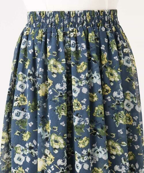 MK MICHEL KLEIN / エムケーミッシェルクラン ロング・マキシ丈スカート | クラシックフラワープリント シフォンスカート/洗える | 詳細24