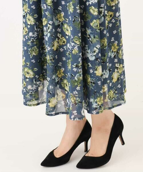 MK MICHEL KLEIN / エムケーミッシェルクラン ロング・マキシ丈スカート | クラシックフラワープリント シフォンスカート/洗える | 詳細25