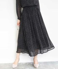 MK MICHEL KLEIN / エムケーミッシェルクラン ロング・マキシ丈スカート | ツイード調チェックプリント シフォンスカート/洗える
