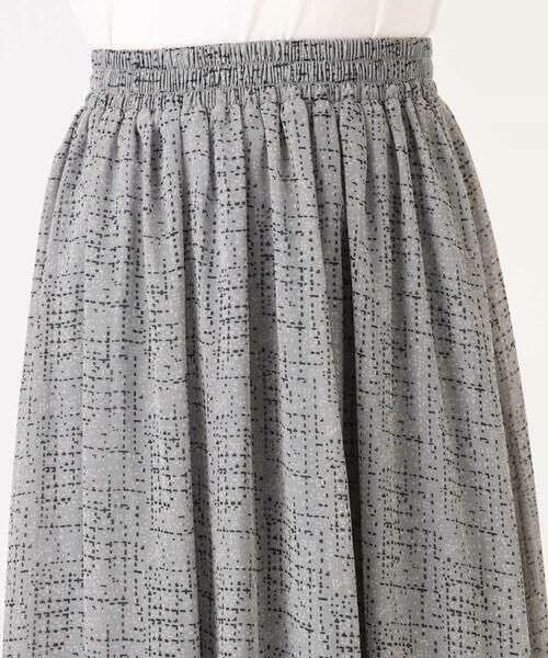 MK MICHEL KLEIN / エムケーミッシェルクラン ロング・マキシ丈スカート | ツイード調チェックプリント シフォンスカート/洗える | 詳細15