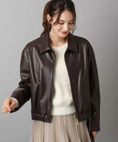 MK MICHEL KLEIN / エムケーミッシェルクラン その他アウター | ステンカラーフェイクレザーブルゾン/洗える