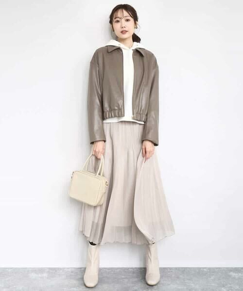 MK MICHEL KLEIN / エムケーミッシェルクラン その他アウター | ステンカラーフェイクレザーブルゾン/洗える | 詳細10