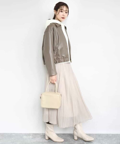 MK MICHEL KLEIN / エムケーミッシェルクラン その他アウター | ステンカラーフェイクレザーブルゾン/洗える | 詳細11