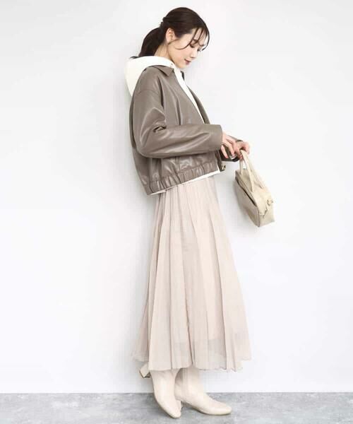 MK MICHEL KLEIN / エムケーミッシェルクラン その他アウター | ステンカラーフェイクレザーブルゾン/洗える | 詳細12