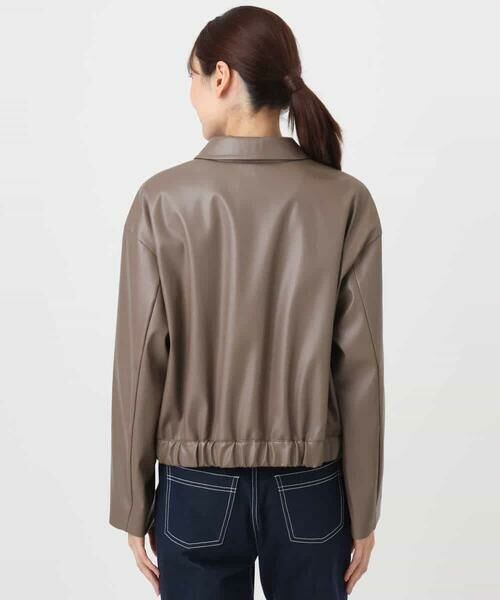 MK MICHEL KLEIN / エムケーミッシェルクラン その他アウター | ステンカラーフェイクレザーブルゾン/洗える | 詳細15