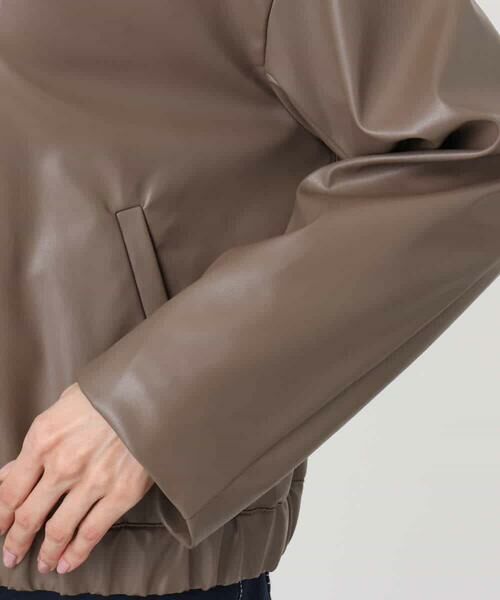 MK MICHEL KLEIN / エムケーミッシェルクラン その他アウター | ステンカラーフェイクレザーブルゾン/洗える | 詳細17