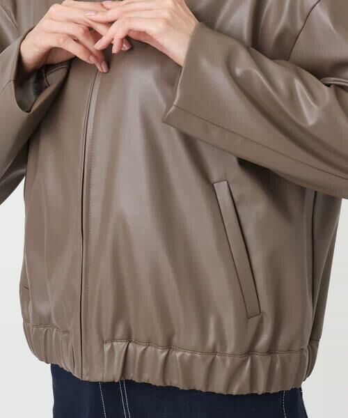 MK MICHEL KLEIN / エムケーミッシェルクラン その他アウター | ステンカラーフェイクレザーブルゾン/洗える | 詳細19