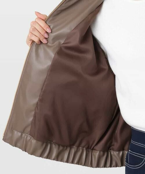 MK MICHEL KLEIN / エムケーミッシェルクラン その他アウター | ステンカラーフェイクレザーブルゾン/洗える | 詳細22