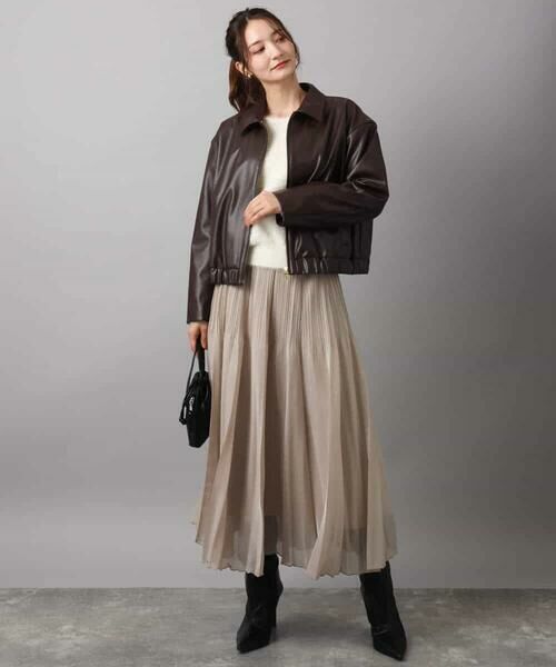 MK MICHEL KLEIN / エムケーミッシェルクラン その他アウター | ステンカラーフェイクレザーブルゾン/洗える | 詳細5