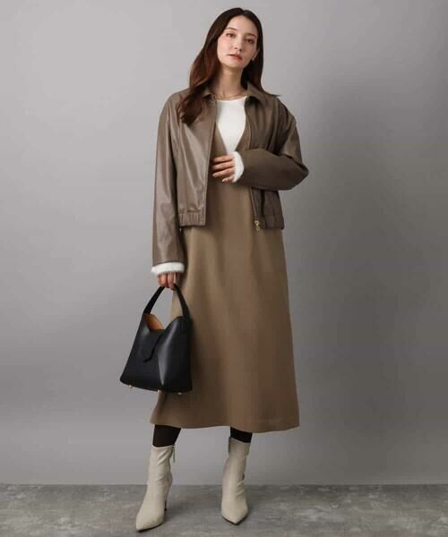 MK MICHEL KLEIN / エムケーミッシェルクラン その他アウター | ステンカラーフェイクレザーブルゾン/洗える | 詳細7