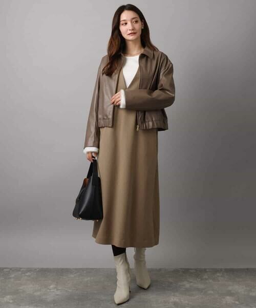 MK MICHEL KLEIN / エムケーミッシェルクラン その他アウター | ステンカラーフェイクレザーブルゾン/洗える | 詳細8