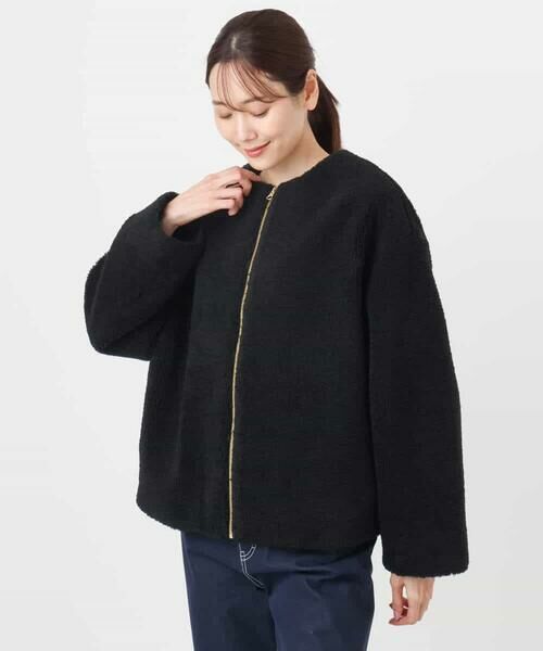 MK MICHEL KLEIN / エムケーミッシェルクラン その他アウター | ノーカラーボアブルゾン/洗える | 詳細24