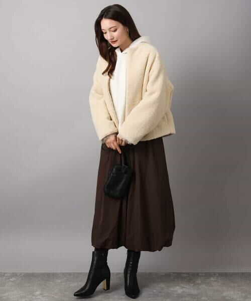 MK MICHEL KLEIN / エムケーミッシェルクラン その他アウター | ノーカラーボアブルゾン/洗える | 詳細9