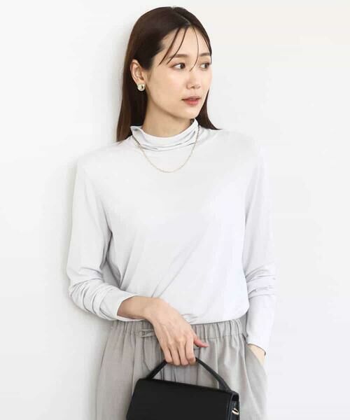 MK MICHEL KLEIN / エムケーミッシェルクラン カットソー | ハイネックシアーカットソー/洗える | 詳細9