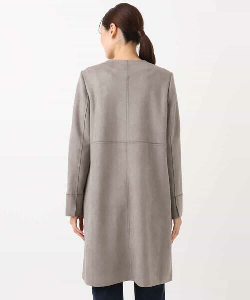 MK MICHEL KLEIN / エムケーミッシェルクラン その他アウター | フェイクスウェードノーカラーコート/洗える | 詳細16
