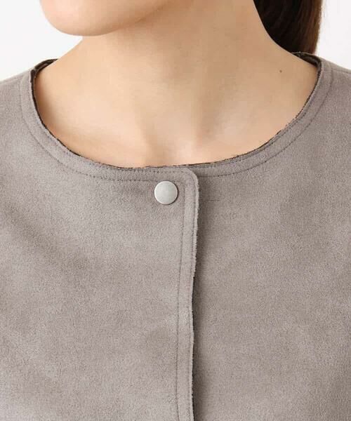 MK MICHEL KLEIN / エムケーミッシェルクラン その他アウター | フェイクスウェードノーカラーコート/洗える | 詳細17