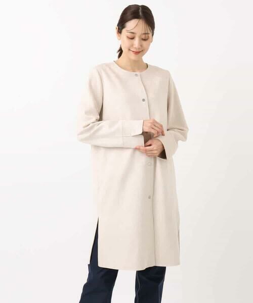 MK MICHEL KLEIN / エムケーミッシェルクラン その他アウター | フェイクスウェードノーカラーコート/洗える | 詳細24