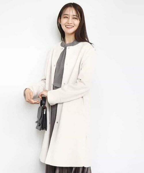 MK MICHEL KLEIN / エムケーミッシェルクラン その他アウター | フェイクスウェードノーカラーコート/洗える | 詳細6