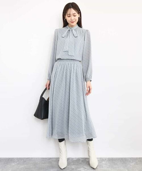 MK MICHEL KLEIN / エムケーミッシェルクラン シャツ・ブラウス | チェック柄ボウタイシフォンブラウス/洗える | 詳細15