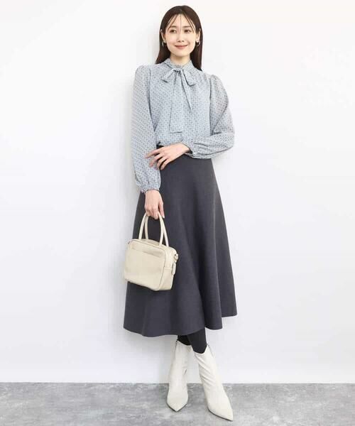 MK MICHEL KLEIN / エムケーミッシェルクラン シャツ・ブラウス | チェック柄ボウタイシフォンブラウス/洗える | 詳細18