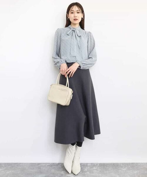 MK MICHEL KLEIN / エムケーミッシェルクラン シャツ・ブラウス | チェック柄ボウタイシフォンブラウス/洗える | 詳細19