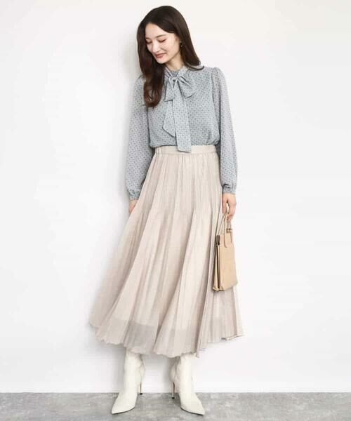 MK MICHEL KLEIN / エムケーミッシェルクラン シャツ・ブラウス | チェック柄ボウタイシフォンブラウス/洗える | 詳細24