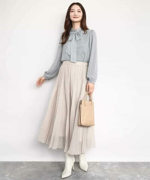 MK MICHEL KLEIN / エムケーミッシェルクラン シャツ・ブラウス | チェック柄ボウタイシフォンブラウス/洗える | 詳細26