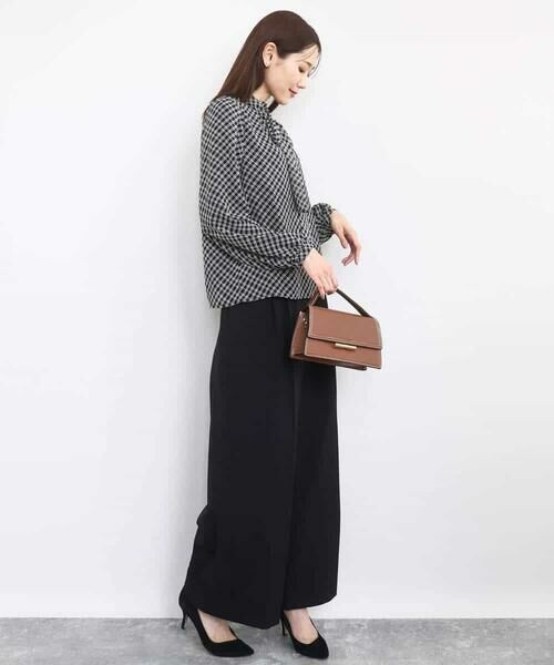 MK MICHEL KLEIN / エムケーミッシェルクラン シャツ・ブラウス | チェック柄ボウタイシフォンブラウス/洗える | 詳細6