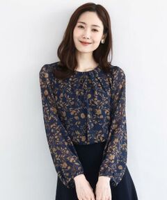 MK MICHEL KLEIN / エムケーミッシェルクラン シャツ・ブラウス | レトロ花柄ブラウス/洗える