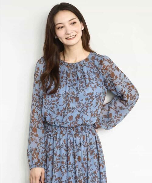 MK MICHEL KLEIN / エムケーミッシェルクラン シャツ・ブラウス | レトロ花柄ブラウス/洗える | 詳細1