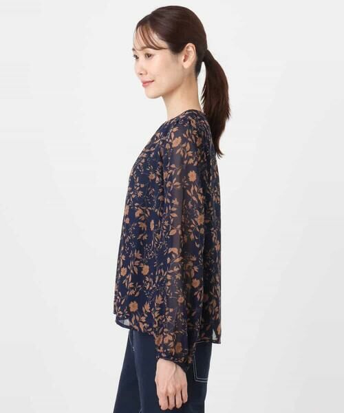 MK MICHEL KLEIN / エムケーミッシェルクラン シャツ・ブラウス | レトロ花柄ブラウス/洗える | 詳細17