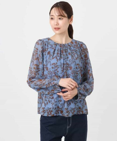 MK MICHEL KLEIN / エムケーミッシェルクラン シャツ・ブラウス | レトロ花柄ブラウス/洗える | 詳細24