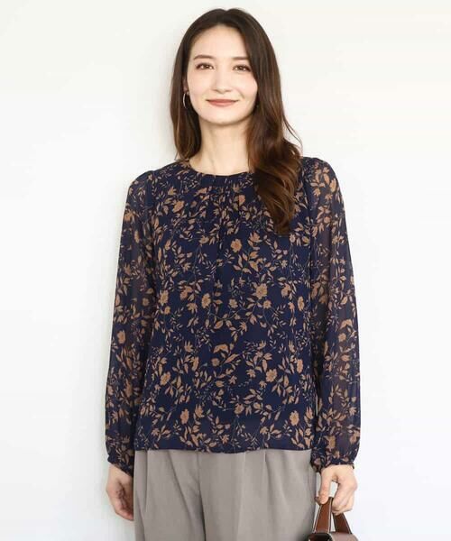 MK MICHEL KLEIN / エムケーミッシェルクラン シャツ・ブラウス | レトロ花柄ブラウス/洗える | 詳細6